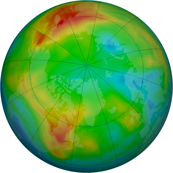 Arctic ozone map for 04 January 1989